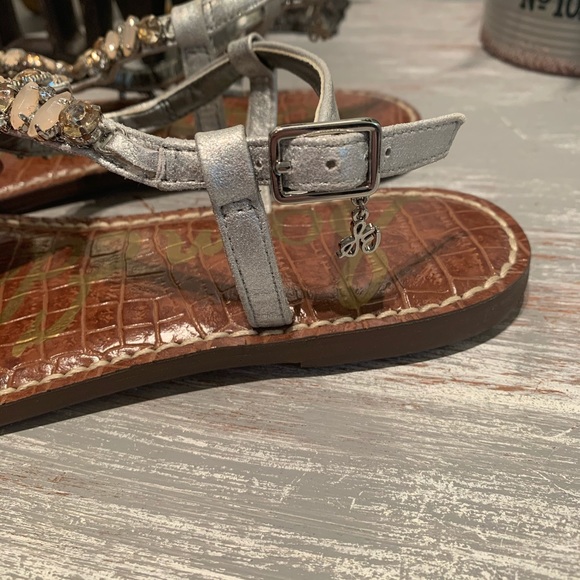 Sam Edelman silver ‘Lea’ Rhinestone ankle strap sandals 7M - Picture 7 of 11